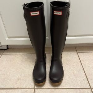 Tall Dark Brown Hunter Boots